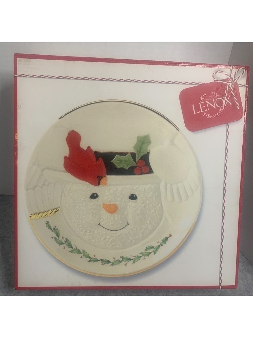 Lenox Happy Holly Days Snowman Cookie Plate - Christmas Holiday - 9" - NIB